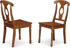 East West Furniture NANA5-SBR-W 5 Piece Dining Room Furniture Set Includes a Rectangle Kitchen Table with Butterfly Leaf and 4 Dining Chairs, 40x78 Inch, Saddle Brown