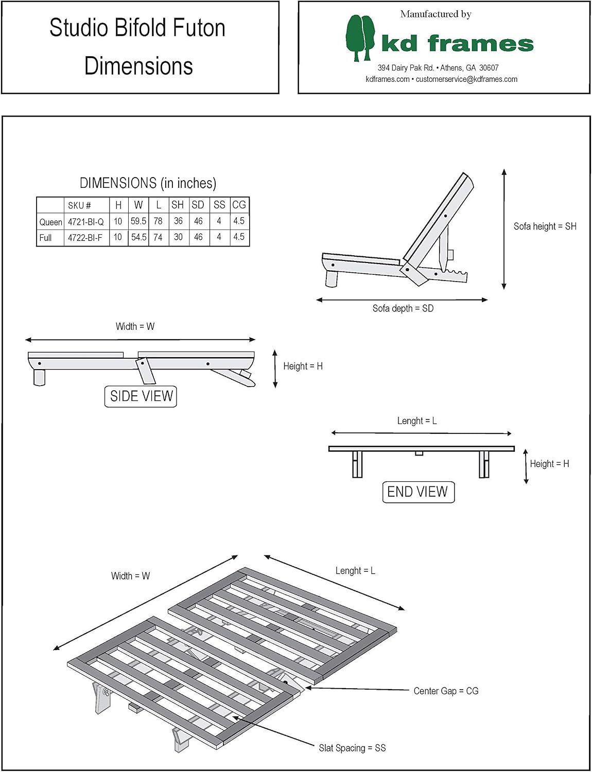 Studio Bifold Futon (Queen)