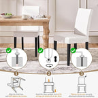 Yaheetech Dining Chairs Set of 4 PU Leather Upholstered Parsons Dining Chairs with Solid Wood Legs for Kitchen/Living Room/Restaurant, Modern Style, White