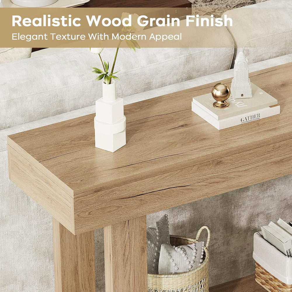 Console Table for Entryway, 47.2" Narrow Farmhouse Sofa Table with Thick...