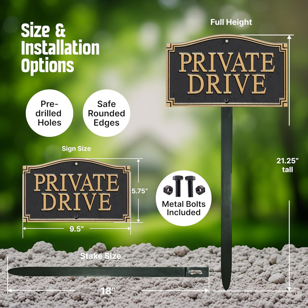 SmartSign “Private Drive” GardenBoss Statement Plaque | 5.75" x 9.5&quot...