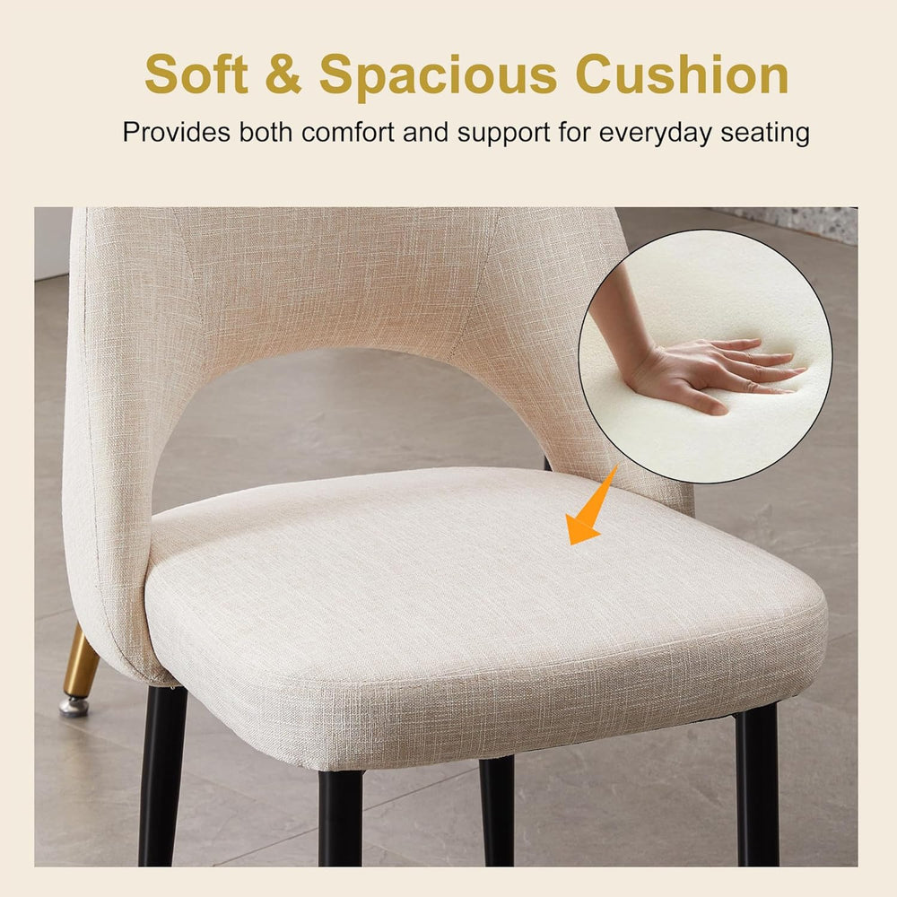 Modern Dining Chairs, Fabric Upholstered Accent Kitchen Chairs with Comfy Pad...