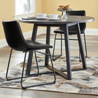 LEMBERI Faux Leather Dining Chairs Set of 2, 18 Inch Modern Kitchen & Dining Room Chairs with Backrest and Metal Legs, Comfortable Upholstered Seat