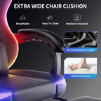 Ergonomic Gaming Chair, RGB LED Lights Computer Chairs with Retractable Footrest, 400 lbs Lumbar Support Linked Armrests Gamer Chair High Back Heavy Duty Video Game Chairs (Black Red)