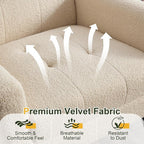 NicBex Modern Accent Chair for Living Room Upholstered Foam Filled Living Room Chairs with Metal Legs Teddy Cozy Lounge Armchair for Living Room Bedroom,Beige