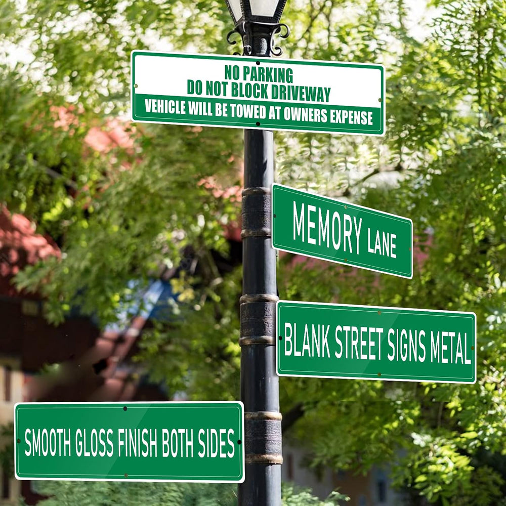 10 Pieces Green Blank Street Signs Metal 18×4 Blank Metal Street Signs for Vi...