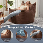 EBENCHICO Giant Bean Bag Chair for Adults, Corduroy Large Bean Bag Chairs for Teens with Armrests, Comfy Adult BeanBag Chair Sofa Couch with Filler Included for Bedroom Living Room