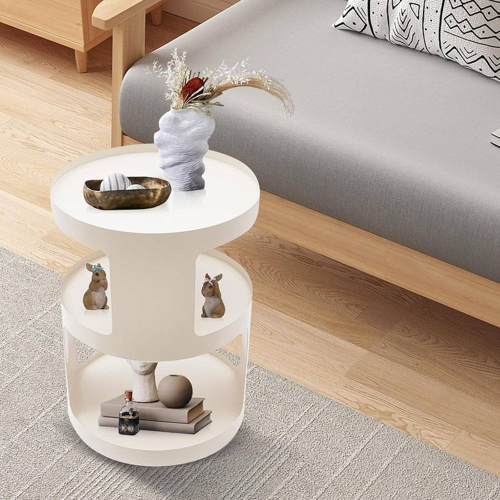 Bed Side Table, Round End Table Metal Small Bedside Table, Modern Nightstand ...