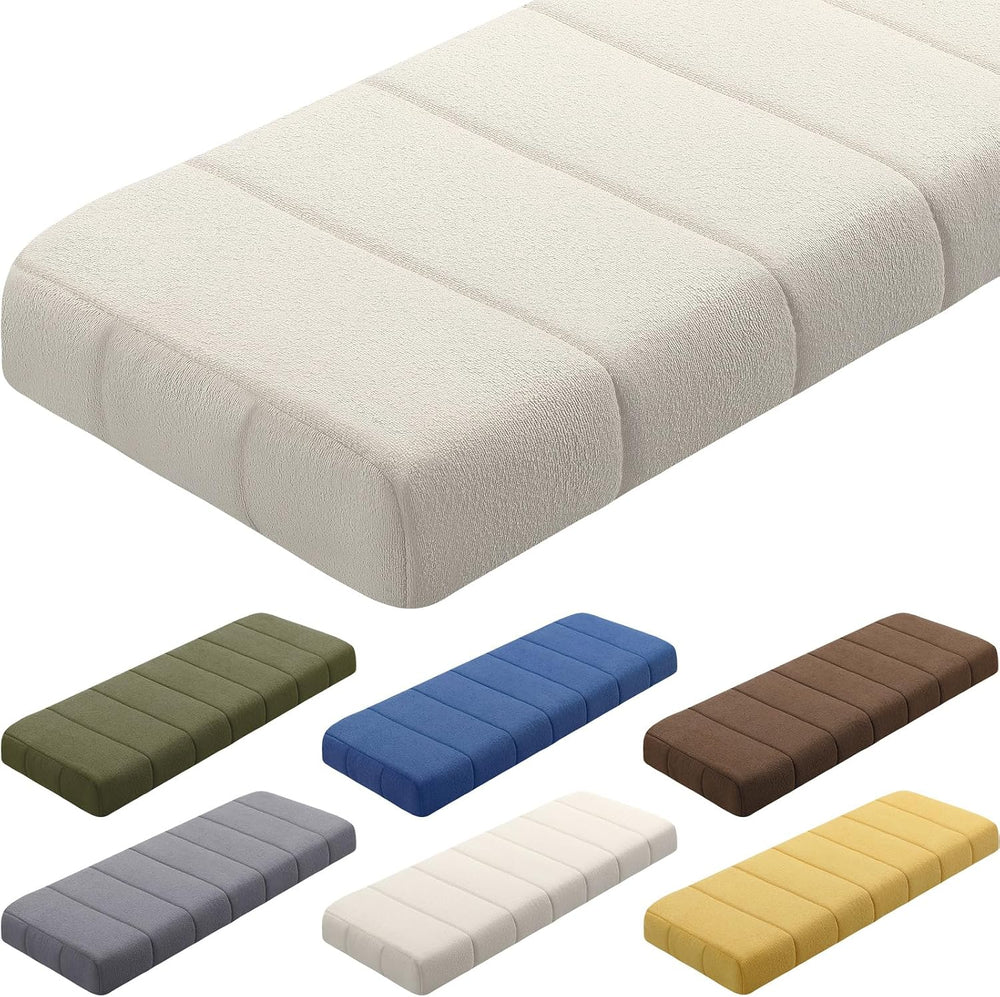 Wenqik 40x20x4 Inch Bench Cushion for Indoor Outdoor Furniture, Beige