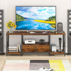 GYIIYUO TV Stand with Fabric Drawer - Entertainment Center and Industrial TV Console Table with Open Storage Shelves for Living Room, Bedroom - 55.1" Rustic Brown