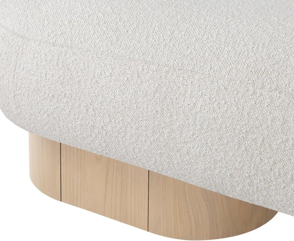 Meridian Furniture 22001Cream Robertson Collection Art Deco Bench with Luxuri...