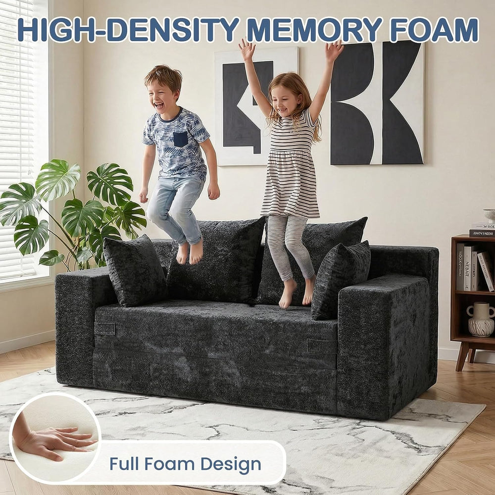 Boneless Couch Small, 3-in-1 Boneless Loveseat Sleeper Sofa Bed Convertible S...
