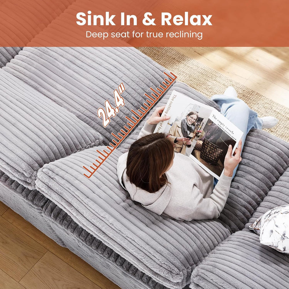 KKL 118" Modular Sectional Large Sofa Bed, Cloud Sectional Couch with Ot...