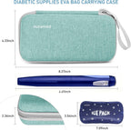 Insulin Cooler Travel Case,EVA Insulation Travel Medicine Kit with 2 Ice Packs for Diabetes Care,Insulin Pen and Other Diabetic Supplies (Green)