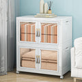 Large Clear Stackable Storage Bins with Lids, Foldable Storage Cabinet for Closet Organizers and Storage, Plastic Storage Box with Wheels 314 QT