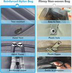 Comforter Storage Bag-Ultra Space Saving Large Self Compression Organizer for Comforters and Blanket,3-Layer Zipper Self-Compressing Organizer for Storage Bedding. (Gray, 2 Pack)