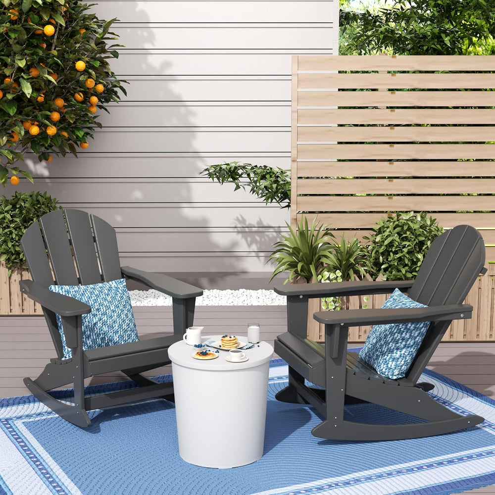 WestinTrends Malibu 2 Piece Set Outdoor/Patio Poly Adirondack Rocking Chairs ...