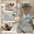 31.5" Round Glass Dining Table for 2-4, Tempered Glass Kitchen Tabletop with Chrome Legs, Clear Modern Small Circle Table for Apartment, Dining Room (Silver)