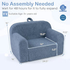 Costzon Kids Couch, Comfy Toddler Sofa Chair with Soft Fleece Fabric Cover, Kids Furniture for Playroom, Children Reading Armchair for Boys & Girls Aged 3+ Birthday (Medial,Blue)