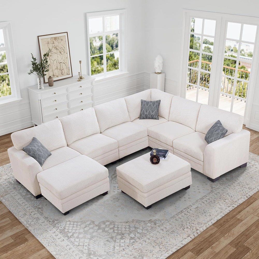 Legend Vansen Oversized Modular Sectional Sofa,U/L-Shaped Corduroy Couch with...