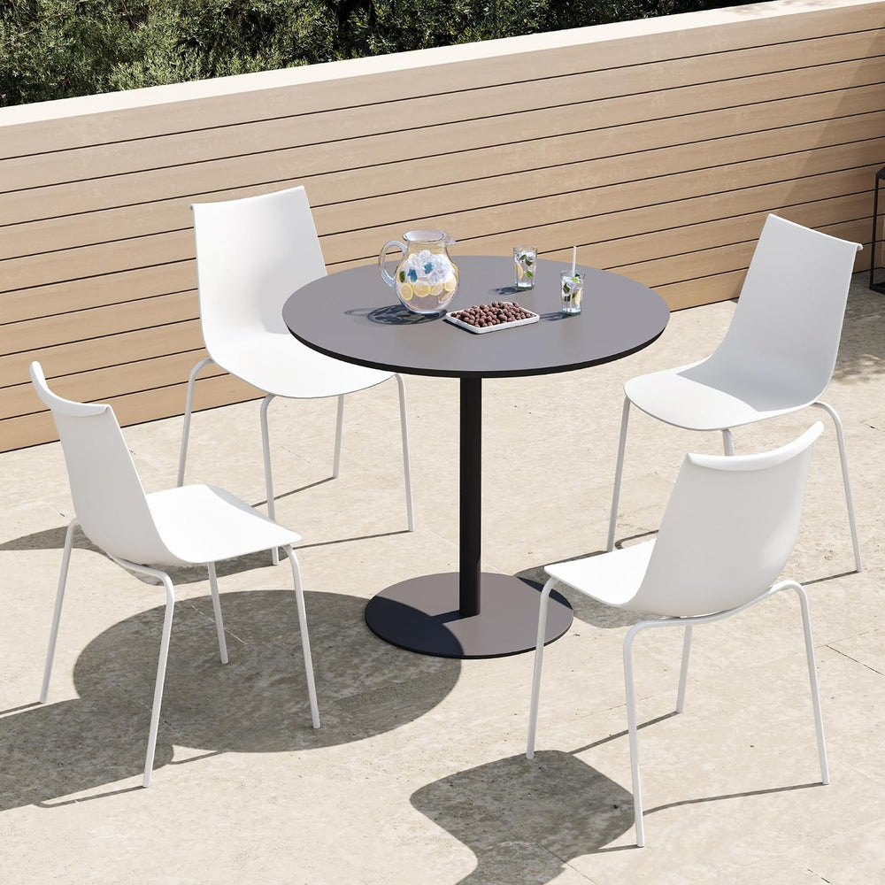 KISLOT Dining Chairs Set of 4, Plastic Outdoor Dining Room Chairs with Metal ...