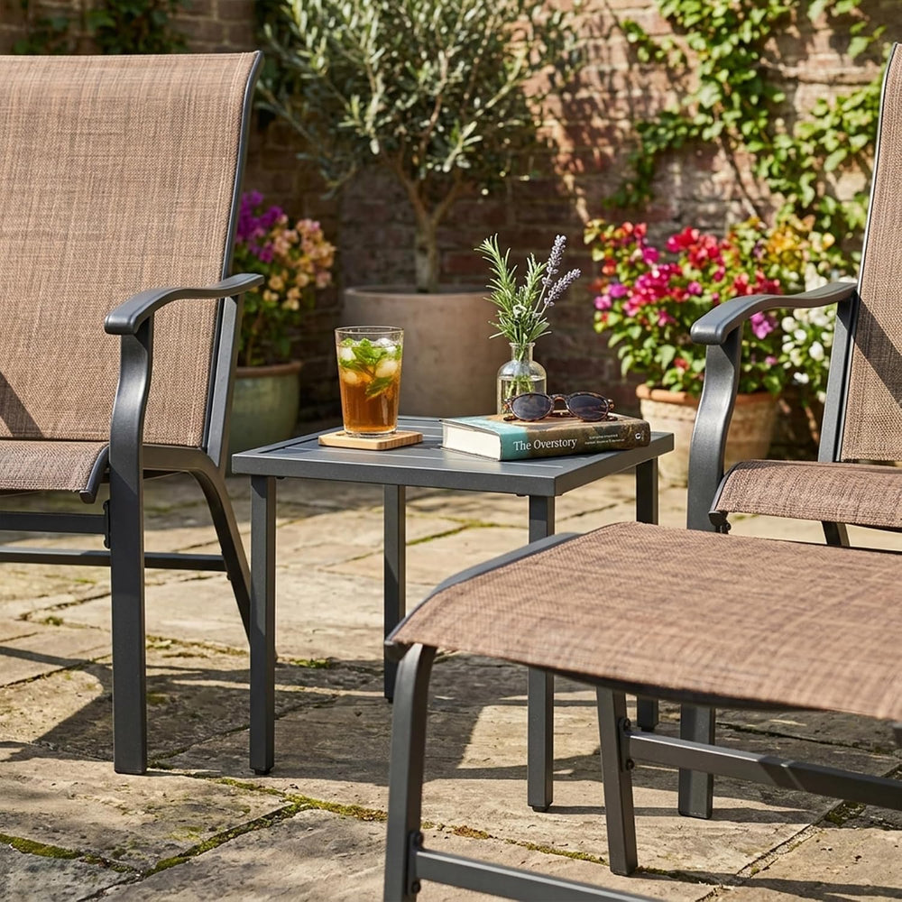NUU GARDEN Patio Chaise Lounge Set of 3, 2 Textilene Patio Lounge Chairs with...