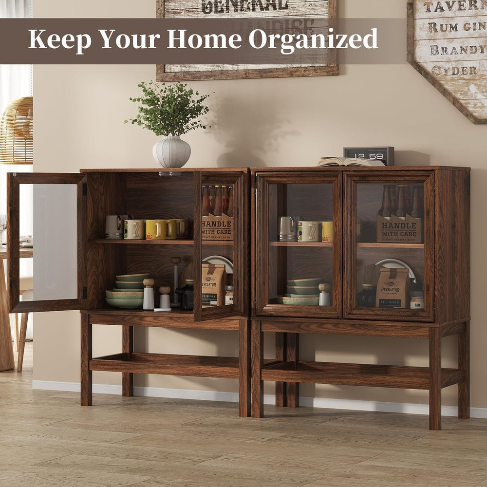 Sideboard Buffet Cabinet with Storage, Small Kitchen Coffee Wine Bar Cabinet ...