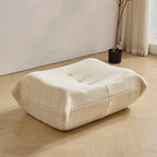 Dineli Bean Bag Chairs for Adults, Beanbag Chair with Ottoman Lounge Sofa Memory Foam Comfy Reading Chair for Bedroom & Living Room, Lazy Floor Sofa Couch (White, with Ottoman)