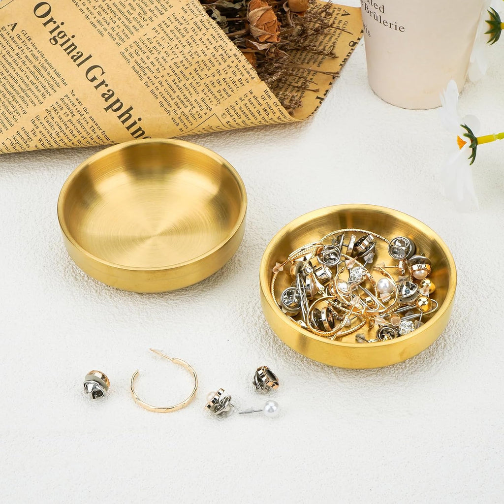 Ring Holder, Jewelry Tray, Gold Small Jewelry Dish for Women and Men, Valentines Day Gifts Trinket Holder