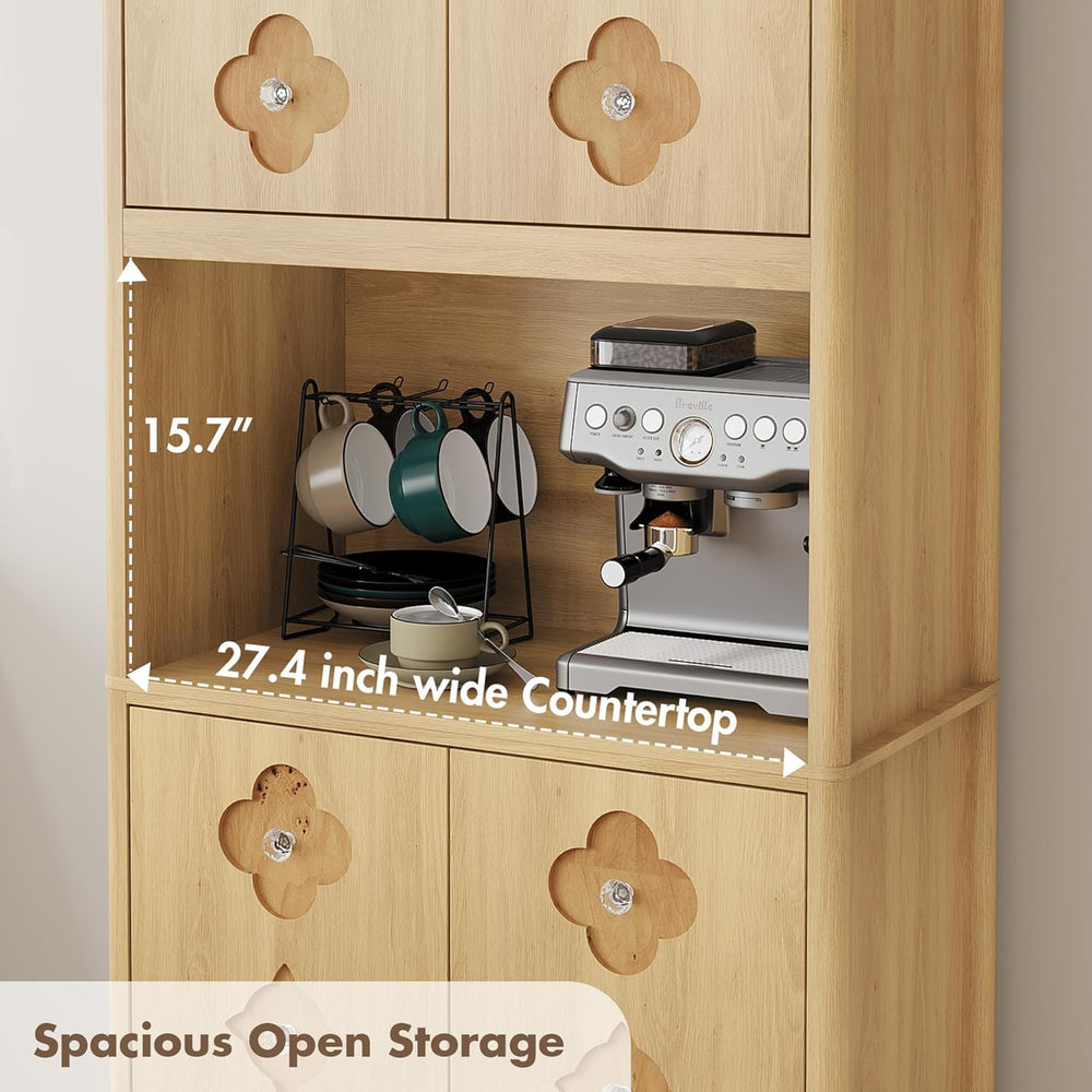 Garvee 72" Tall Pantry Cabinet, Kitchen Hutch Storage Cabinet with Count...
