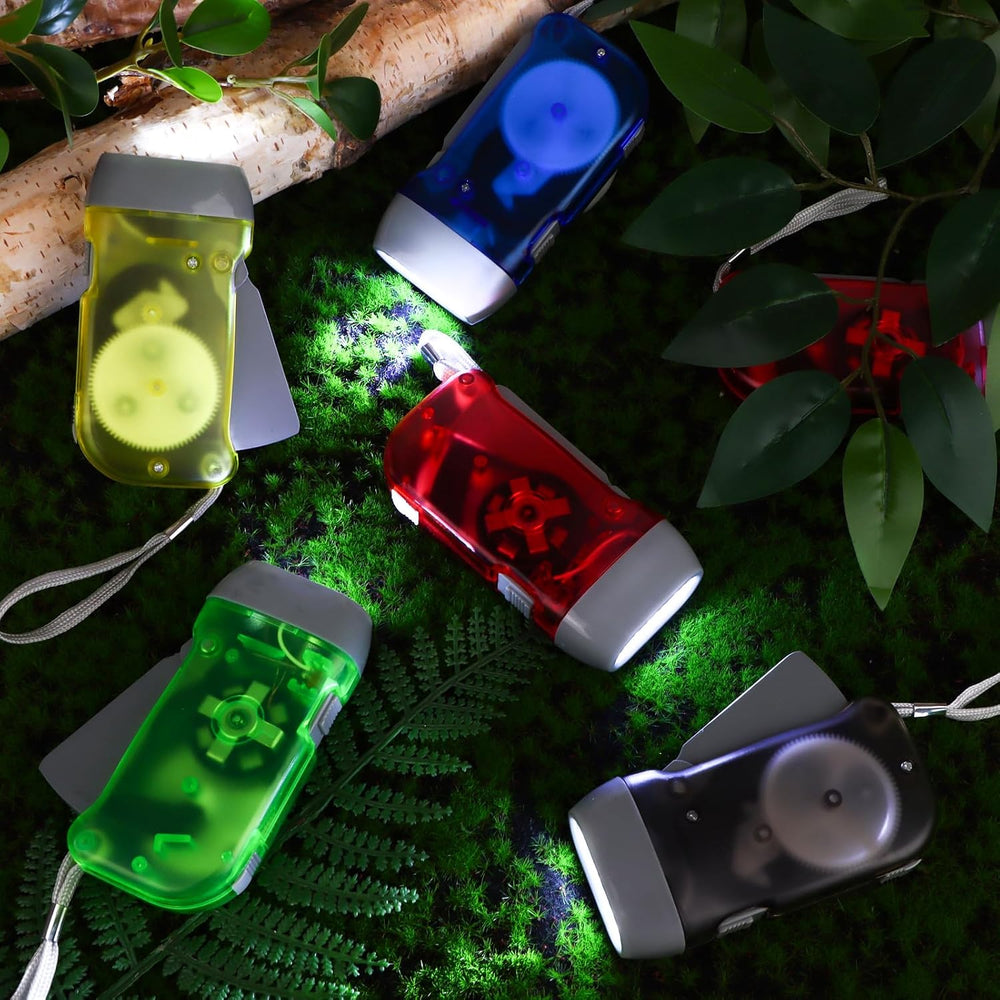 30 Pcs Hand Crank Flashlight 3 LED White Light Hand Press Torch No-Battery Fl...