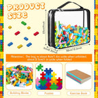 Sanwuta 6 Packs Toy Storage Bags, PVC Organizing Case Bags with Zipper, Waterproof Toy Container for Board Games, Building Blocks, Puzzles, Small Toys and Kids Books(Large,Clear)