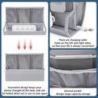 Bedside Caddy Bedside Storage Organizer Bedside Organizer with Power Strip Holder and 2 Adjustable Straps for Home Bunk Bed College Dorm Sofa (2 Pack Light Gray)