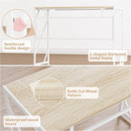 Elephance Folding Desk Writing Computer Desk for Home Office, No-Assembly Study Office Desk Foldable Table for Small Spaces