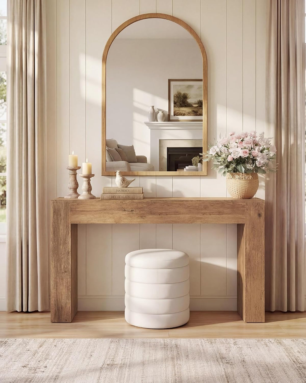 VASAGLE Entryway Table, Thick Tabletop Console Table, Farmhouse | Long Consol...