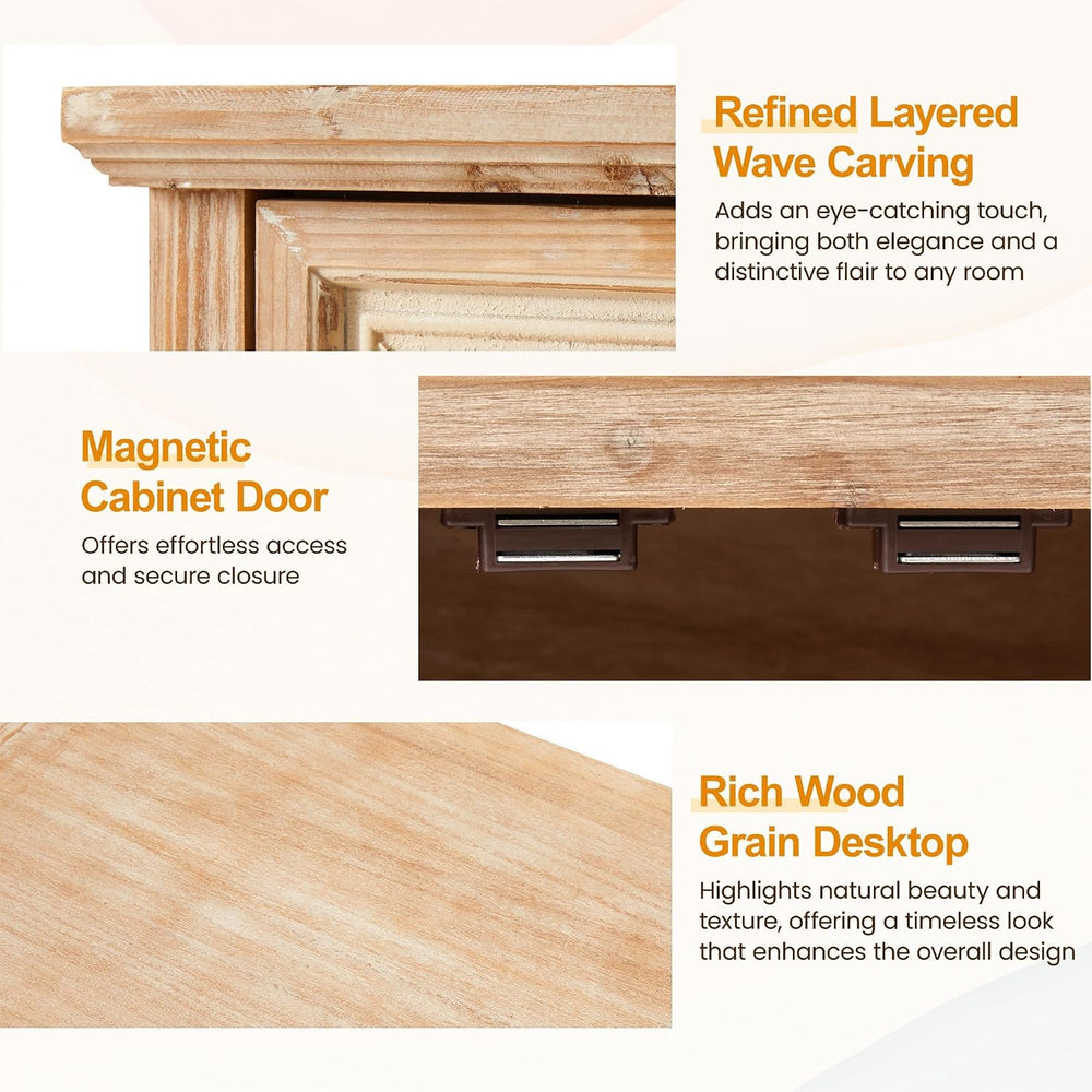 RoyalCraft Sideboard Buffet Kitchen Storage Cabinet, Solid Wood Credenza Acce...