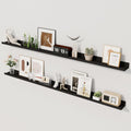 Axeman Black Floating Shelves - 55 Inch Picture Ledge Shelf Set of 2 - Black Wall Shelves with Lip - Picture Shelf for Wall with Ledge - Photo Ledges Nursery Bookshelf