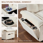 Ball & Cast Modular L Shaped Sectional Sofa with Movable Storage Ottoman and Dual-Port Charging,4 Seater Comfy Cloud Couch W/Side Storage Pockets & Cup Holder,for Living Room,Apartment,Beige,104"