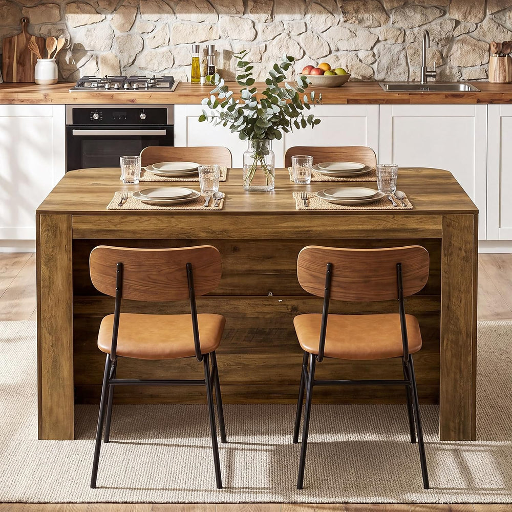 Tribesigns 55" Kitchen Island with Storage Shelves, Farmhouse Stationary...