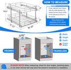 WelFurGeer 2-Tier Kitchen Cabinet Pullout Shelf and Drawer Organizer, Soft Close Pantry Pull Out Shelves, Heavy Duty Pull Out Cabinet Organizer with Shelf Liner for Kitchen Cabinets, Pantry Storage