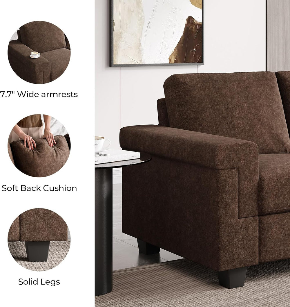 COPIAE 3 Seater Sofa Couch with Deep Seat, 90" Modern Upholstered Sofa w...