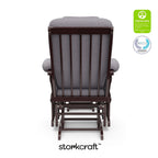 Storkcraft Tuscany Custom Glider and Ottoman with Free Lumbar Pillow (Espresso/Slate Gray Swirl) - Cleanable Upholstered Comfort Rocking Nursery Chair with Ottoman