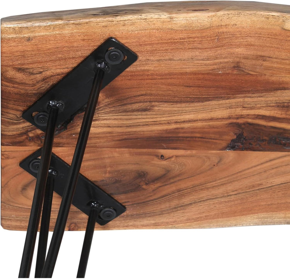 Alaterre Furniture Live Edge Wood Bench with Hairpin Metal Legs - Industrial ...