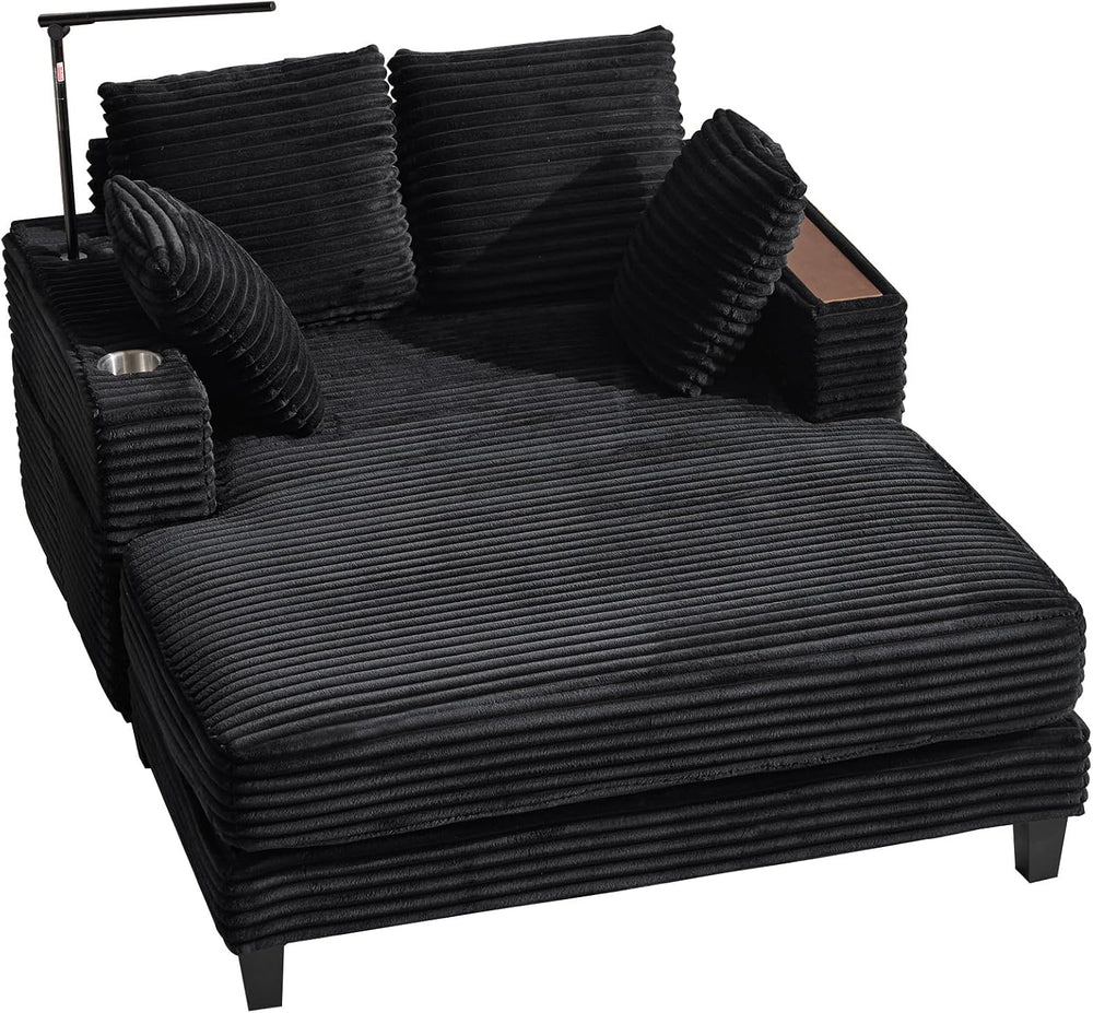 AEDI Oversized Chaise Lounge Chair with Reading Light & USB Charging,Slee...