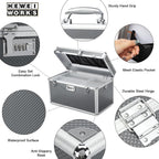 Storage Lock Box with Combination code, Lockable Medicine Storage Case, Empty First Aid Box, Security Lock Box, Multipurpose Lockbox for Home and Outdoor Use (Gray, X-Large)