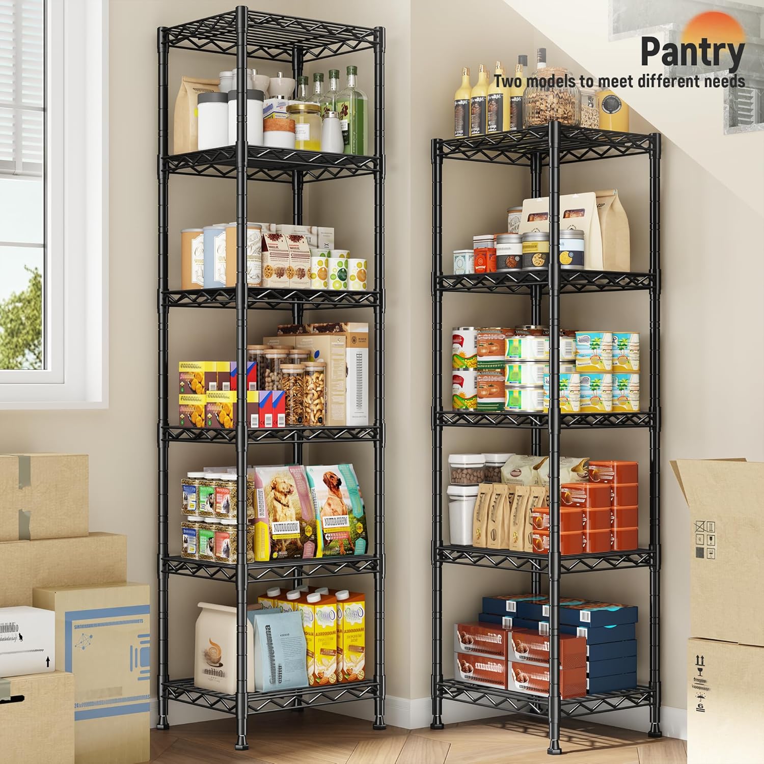 5 Tier Metal Shelving Unit Wire Shelving,Storage Rack for Small Space:Adjustable Storage Shelves Standing Bathroom Shelf and Narrow Shelf for Laundry Dorm Kitchen Pantry Closet 15.8"w*11.8"D*53"H
