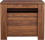 KEIKI 20”-118.5”L Extendable Foldable Dining Room Table for 1-10 People, Wood Modern Rustic Rectangle Expandable Kitchen Living Meeting Room Furniture, 6 Tabletop Length Options, Walnut