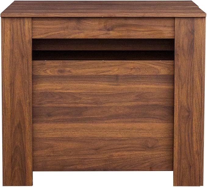 KEIKI 20”-118.5”L Extendable Foldable Dining Room Table for 1-10 People, Wood Modern Rustic Rectangle Expandable Kitchen Living Meeting Room Furniture, 6 Tabletop Length Options, Walnut