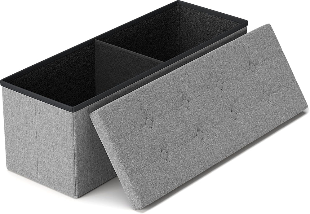 GLAXYFUR 43 Inches Folding Storage Ottoman Bench, Storage Chest | Ottoman Foo...