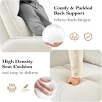 cinkehome Swivel Rocker Recliner, Glider Rocker Recliner Chair for Nursery, Overstuffed Manual Reclining Chair for Small Spaces, Living Room, Beige Snowflake Fleece